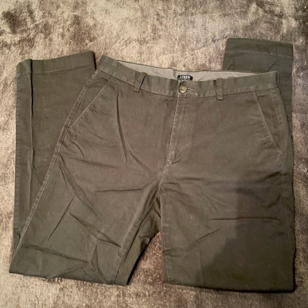 J CREW Charcoal Gray Chino Pants Athletic Style Size W 32 L 32